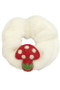Furry Hair Scrunchie With Mushroom