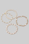 Four Piece Fwp Ccb And Beaded Stretch Bracelet Set