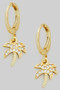 Dainty Cz Pave Palm Tree Huggies