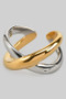 Stainless Steel Two Tone Cutout X Ring