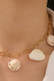 18K Gold Dipped Shell Charm Chain Necklace