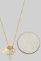 Three Charm Cross And Cz Pendant Necklace