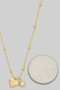 Hammered Heart And Cz Charm Ball Chain Necklace