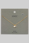 Brass Stone And Cz Double Charm Dainty Necklace 