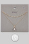 Brass Layered Necklace With Cz Pendant