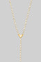 Brass Cz Pave Y Shape Necklace With Heart Charm