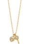 Brass Cz Key And Lock Pendant Necklace.