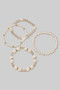 Four Piece Pearl And Beaded Stretch Bracelet Set