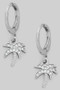 Dainty Cz Pave Palm Tree Huggies