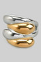 Stainless Steel Two Tone Bulb Stack Ring