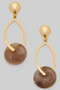 Gold Dipped Hypoallergenic Marble Bead Post Earrin