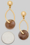 Gold Dipped Hypoallergenic Marble Bead Post Earrin