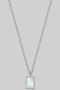 Rectangle Mop Pendant Twist Chain Necklace