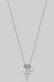 Three Charm Cross And Cz Pendant Necklace