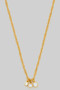 Triple Cz Charm Twisted Chain Necklace