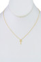 Brass Necklace With Cross Pendant.