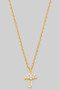 14K Gold Dipped Cz Pave Umbrella Necklace