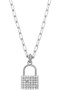 Gold Or Rhodium Dipped Lock Pendant Necklace