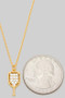 Brass Pickleball Cz Pave Pendant Necklace