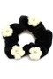 Floral Accented Scrunchie With Stone Detail