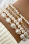 Four Piece Fwp Ccb And Beaded Stretch Bracelet Set