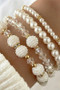 Four Piece Pearl And Beaded Stretch Bracelet Set
