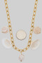 18K Gold Dipped Shell Charm Chain Necklace