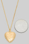 Heart Pressed Heart Locket Pendant Necklace