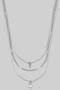 Triple Layered Cz Pendant Snake Pressed Necklace