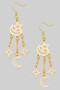Moon And Star Dangling Charm Earrings