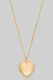 Heart Pressed Heart Locket Pendant Necklace