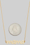 Brass Mama Script Pendant Necklace