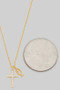 Cz Pave Cross And Fish Pendant Necklace