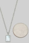 Rectangle Mop Pendant Twist Chain Necklace