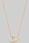 Cz Pave Swan Pendant Necklace