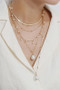 Five Layered Chain Necklace With Beads And Pearls