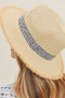 Diamond Belt Fedora Straw Hat