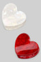 Red And White Mini Marbled Acrylic Hair Clip Set