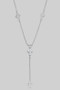 Y Drop Cutout And Cz Cross Charm Necklace