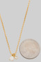 Brass Stone And Cz Double Charm Dainty Necklace 