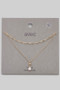 Brass Layered Necklace With Cz Pendant