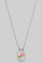 Dainty Rose Oval Pendant Necklace