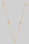 Five Tiny Cz Baguette Charmed Brass Necklace