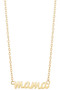 Brass Mama Script Pendant Necklace 