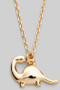 Dainty Brass Brachiosaurus Pendant Necklace