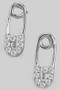 Cz Pave Safety Pin Drop Earrings