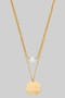 Fresh Water Pearl And Wavy Coin Pendant Necklace