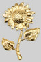 Stainless Steel Sunflower Brooch Pin