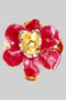 Lavish Lacquered Flower Brooch Pin