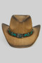 Cowboy Straw Hat W Tq Bloom Butterfly Concho Band